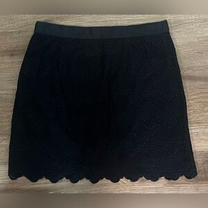 Women's J. Crew Factory Black Lace Embroidered Skirt